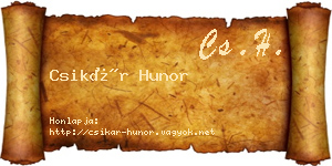 Csikár Hunor névjegykártya